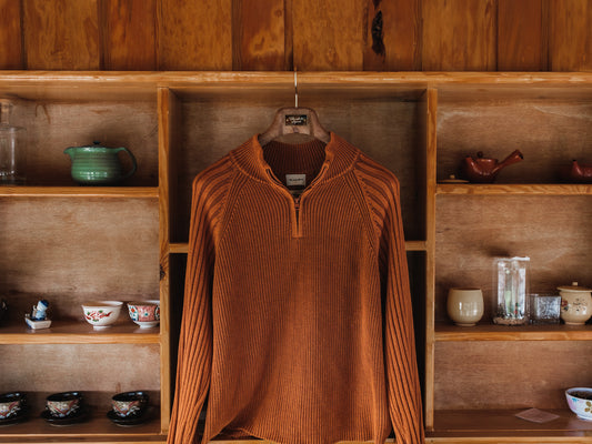 Quarter-Zip Knitwear - Pumpkin Spice