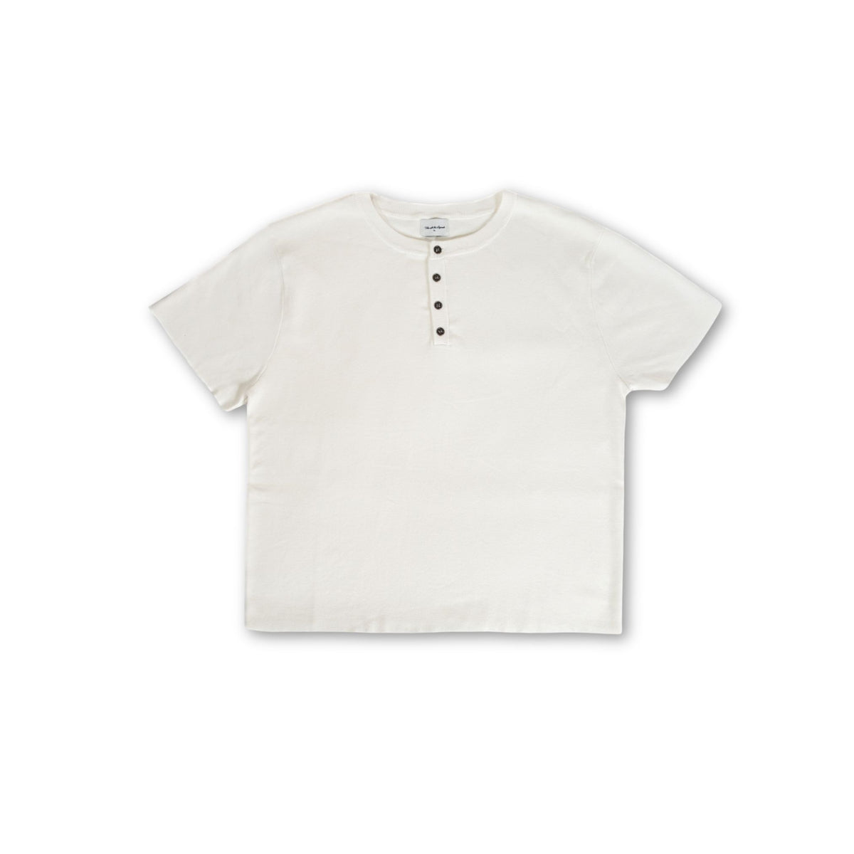 Knit Short-sleeve Henley - Off-White