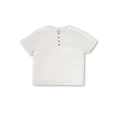 Knit Short-sleeve Henley - Off-White