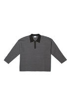 Knit Polo Long-Sleeve - Black Stripe
