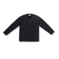 Knit Long-sleeve Henley - Dark Washed Black
