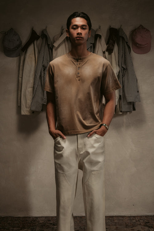 Sun Faded Henley - Vintage Brown