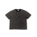 Knit Short-sleeve Henley - Dark Washed Black