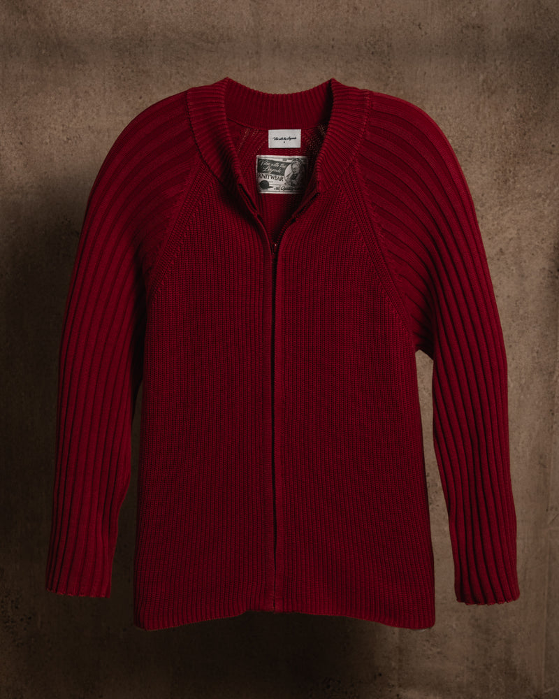 Full-Zip Knitwear - Washed Red