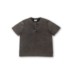 Knit Short-sleeve Henley - Light Washed Black