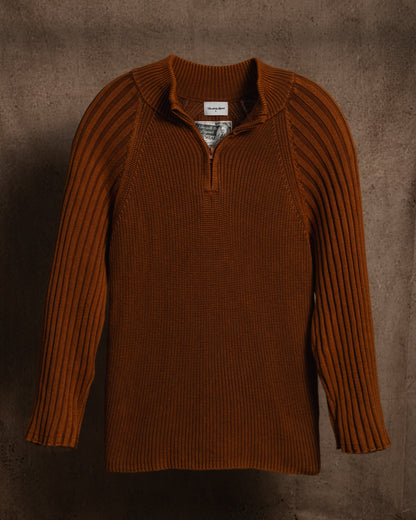 Quarter-Zip Knitwear - Pumpkin Spice