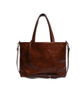 Crocodile Day Bag - Dark Brown