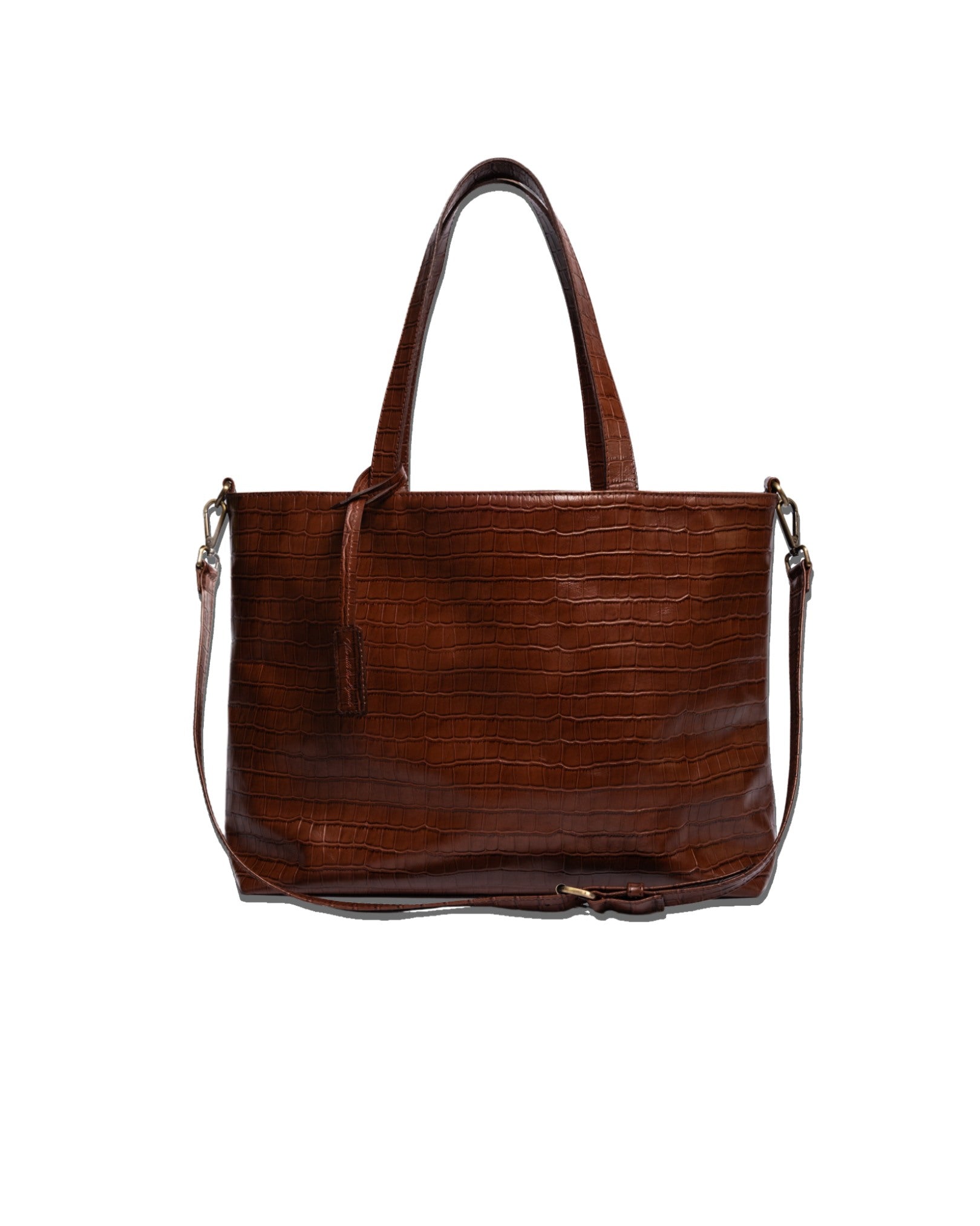 Crocodile Day Bag - Dark Brown