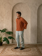 Quarter-Zip Knitwear - Pumpkin Spice