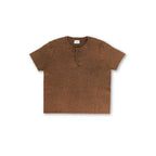 Knit Short-sleeve Henley - Redwood Brown