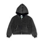 Knit Full-zip Hoodie - Washed Black