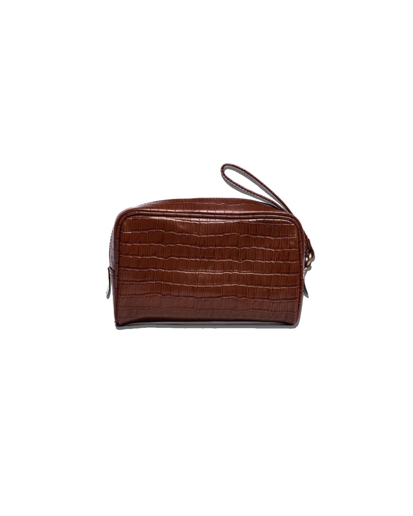 Crocodile Dopp Kit - Dark Brown