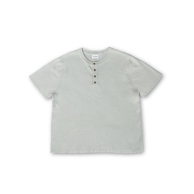 Knit Short-sleeve Henley - Sage Green
