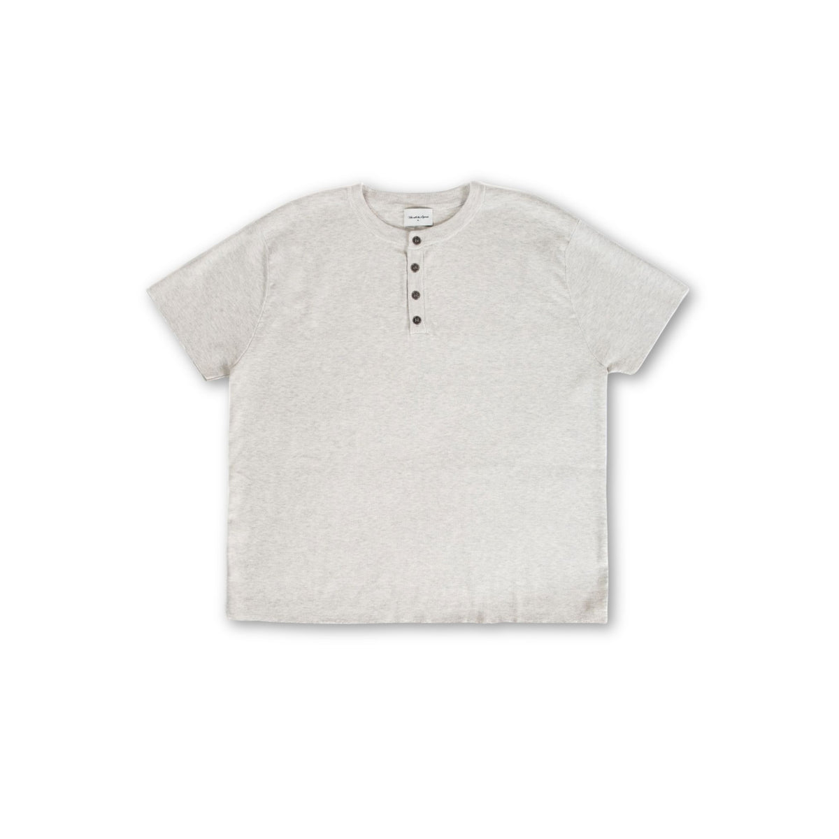 Knit Short-sleeve Henley - Heather Grey