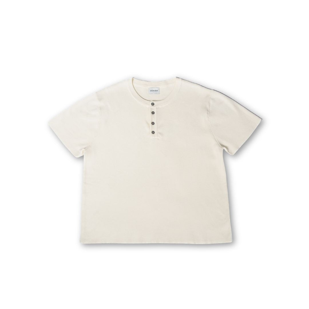 Knit Short-sleeve Henley - Cream
