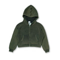 Knit Full-zip Hoodie - Washed Green