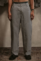 Pinstripe Pants - Navy Blue