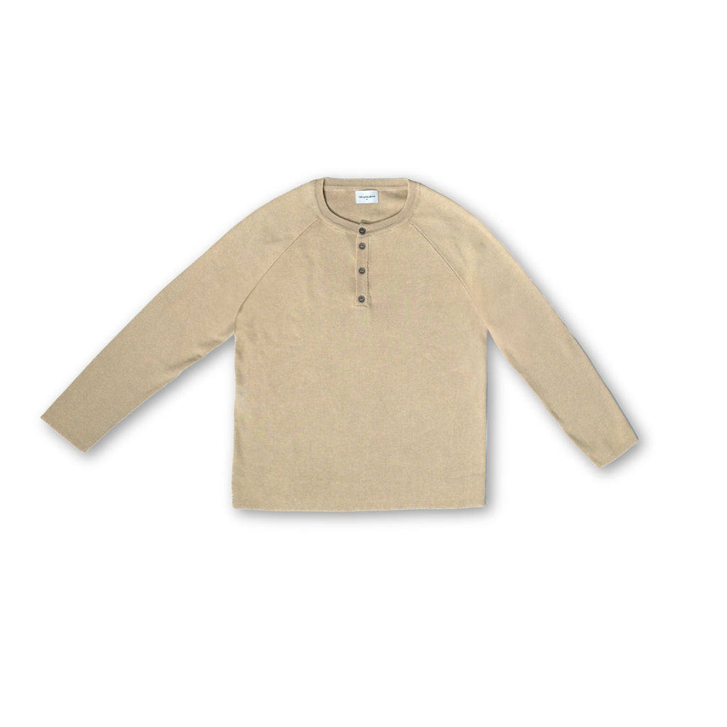 Knit Long-sleeve Henley - Washed Sand