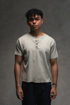 Knit Short-sleeve Henley - Washed Light Green