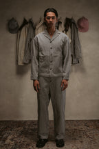Pinstripe Jacket - Navy Blue
