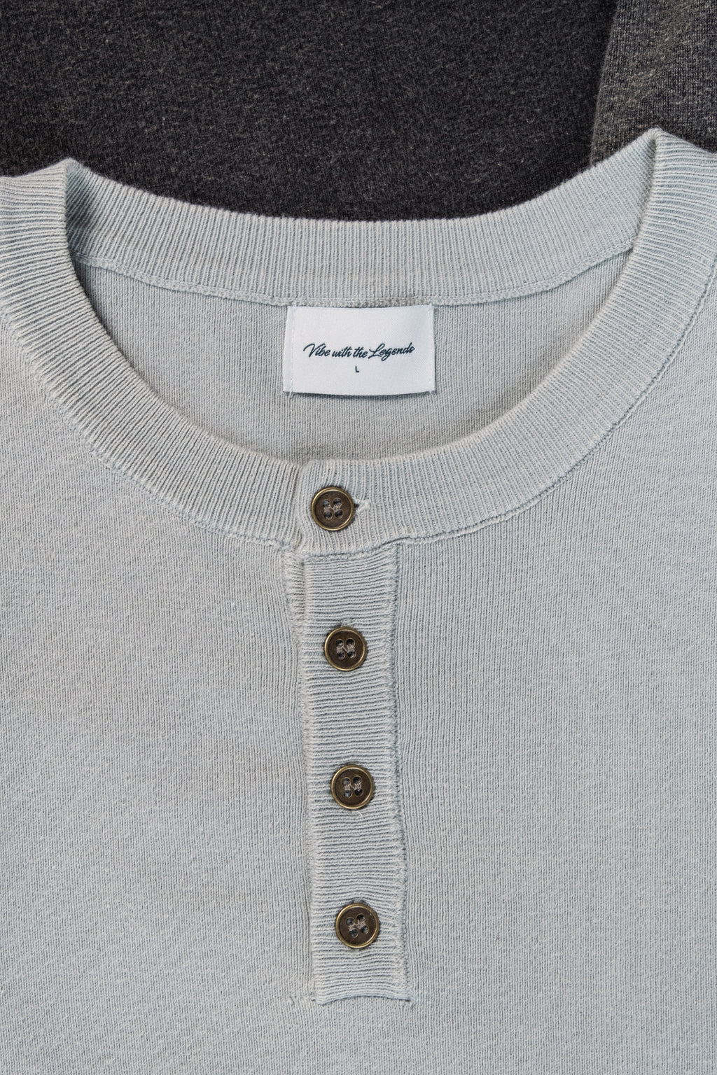 Knit Short-sleeve Henley - Sage Green