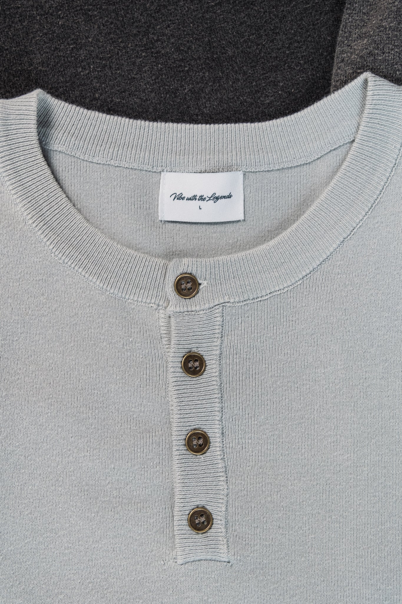Knit Short-sleeve Henley - Sage Green