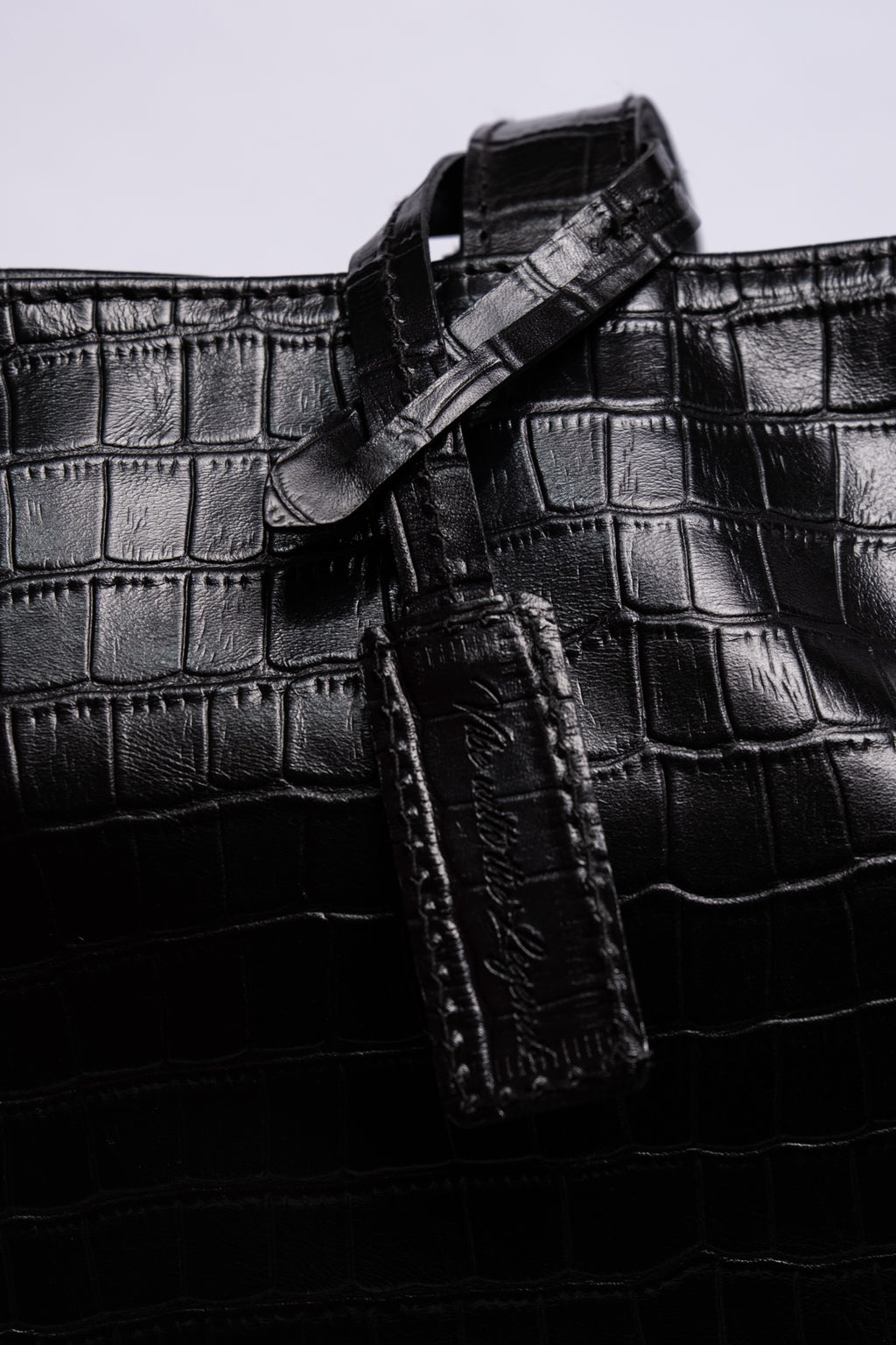 Crocodile Day Bag - Jet Black