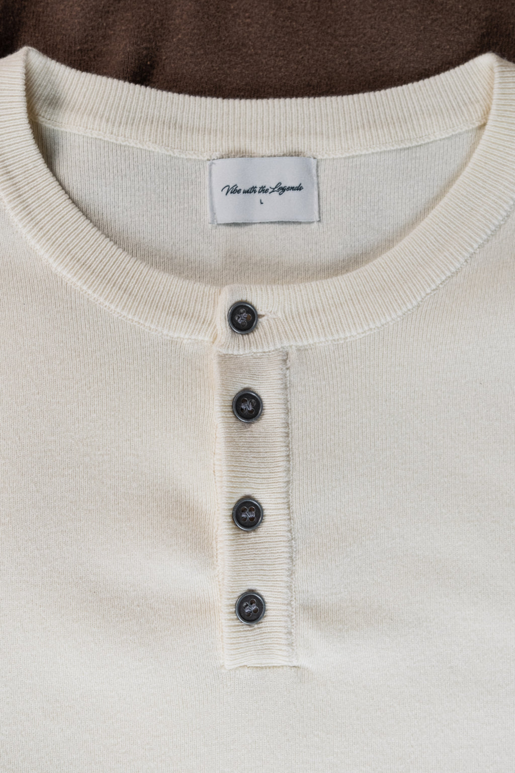 Knit Short-sleeve Henley - Cream