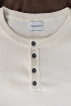 Knit Short-sleeve Henley - Cream