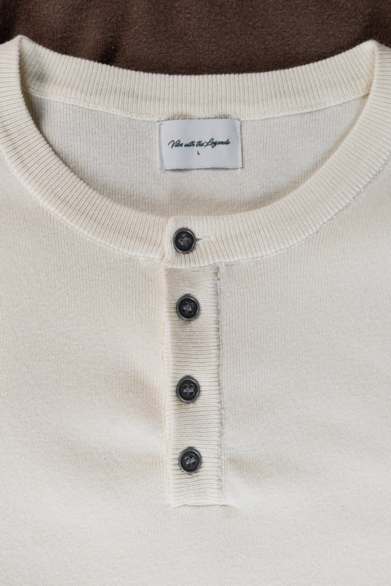 Knit Short-sleeve Henley - Cream