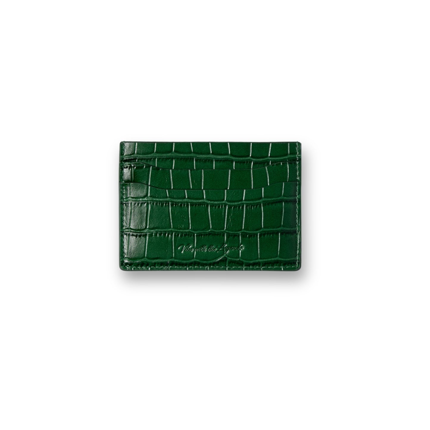 Crocodile Card Holder - Dark Green