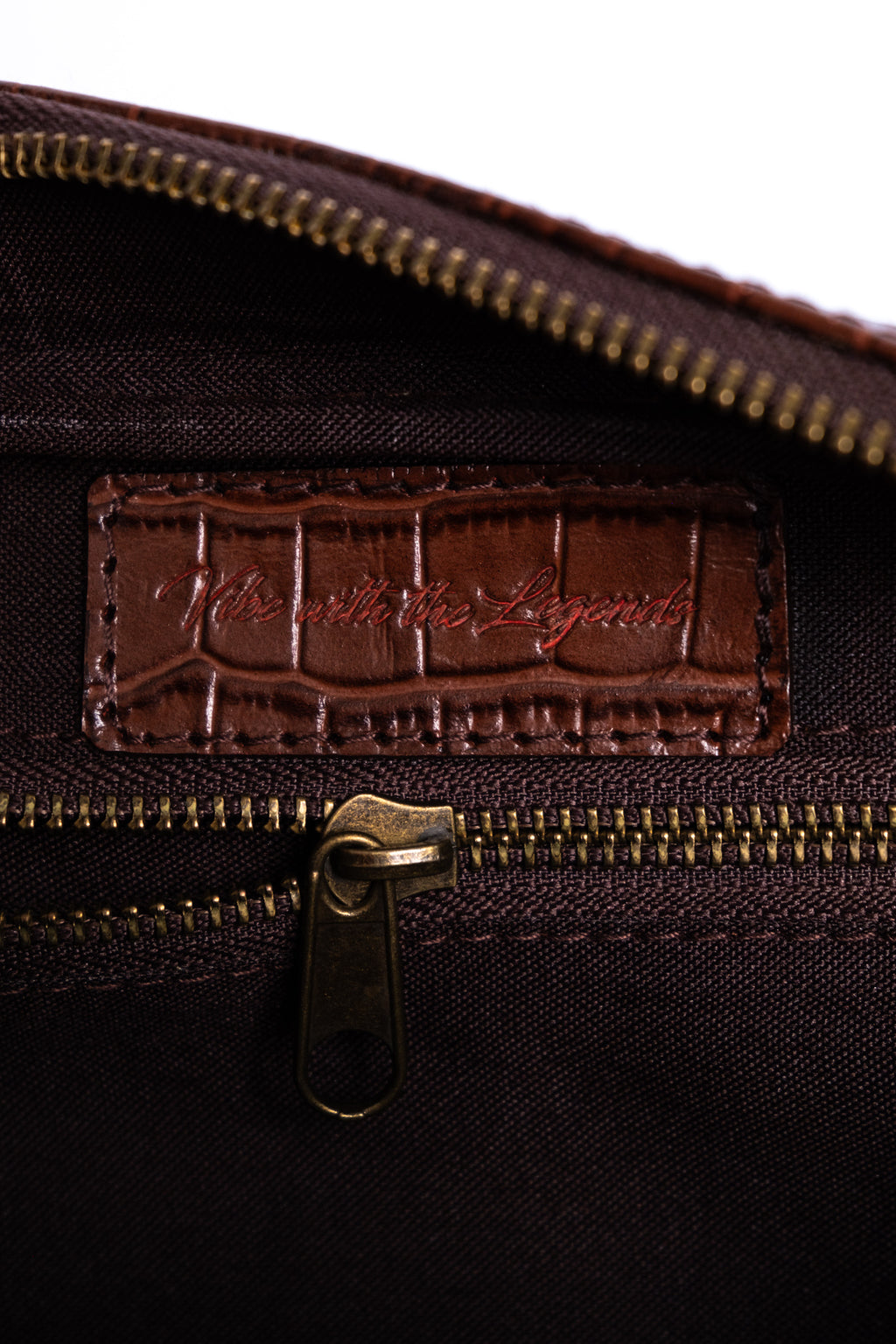 Crocodile Dopp Kit - Dark Brown