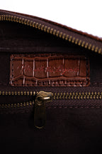 Crocodile Dopp Kit - Dark Brown