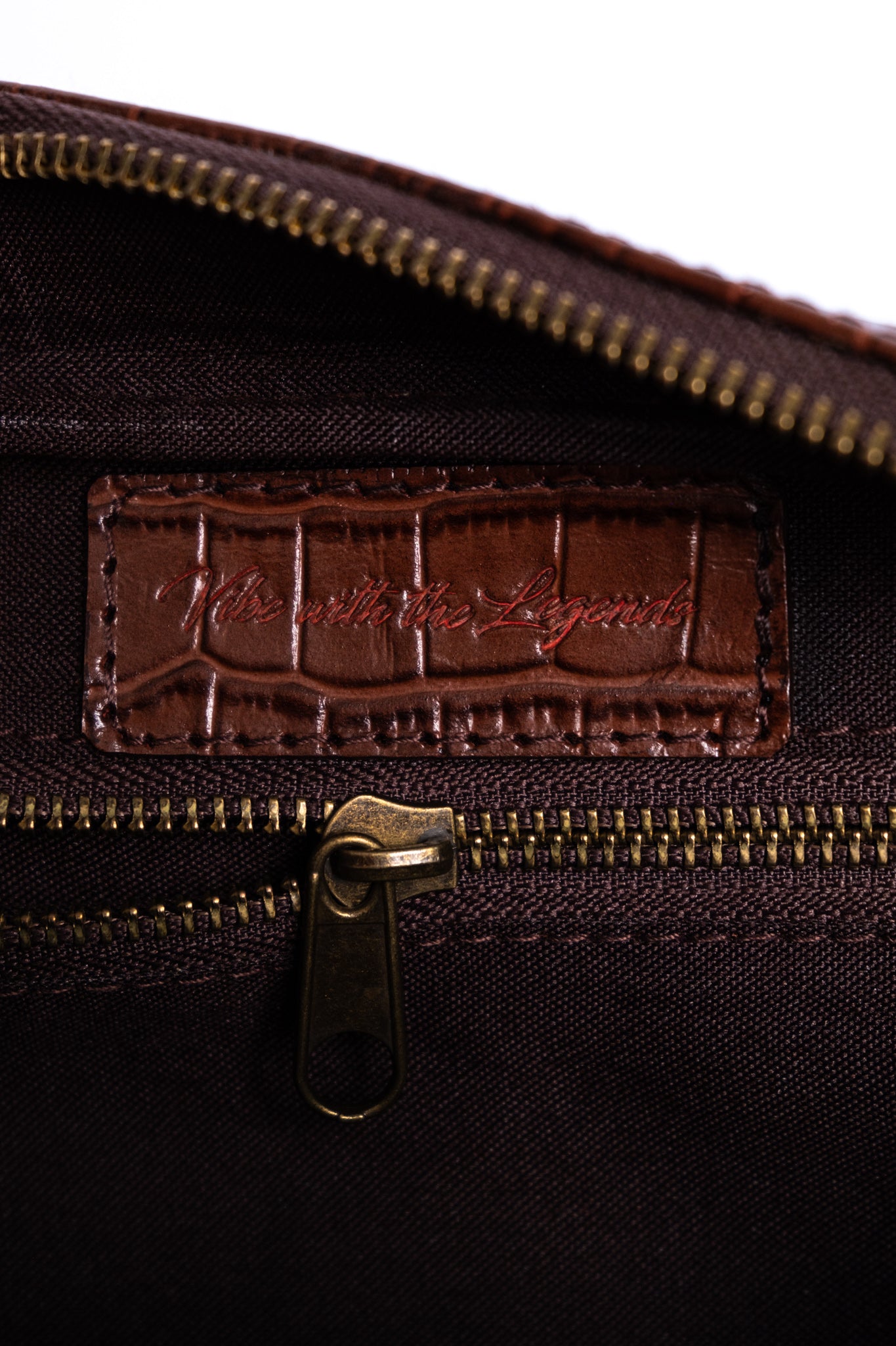 Crocodile Dopp Kit - Dark Brown