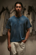 Sun Faded Henley - Vintage Blue
