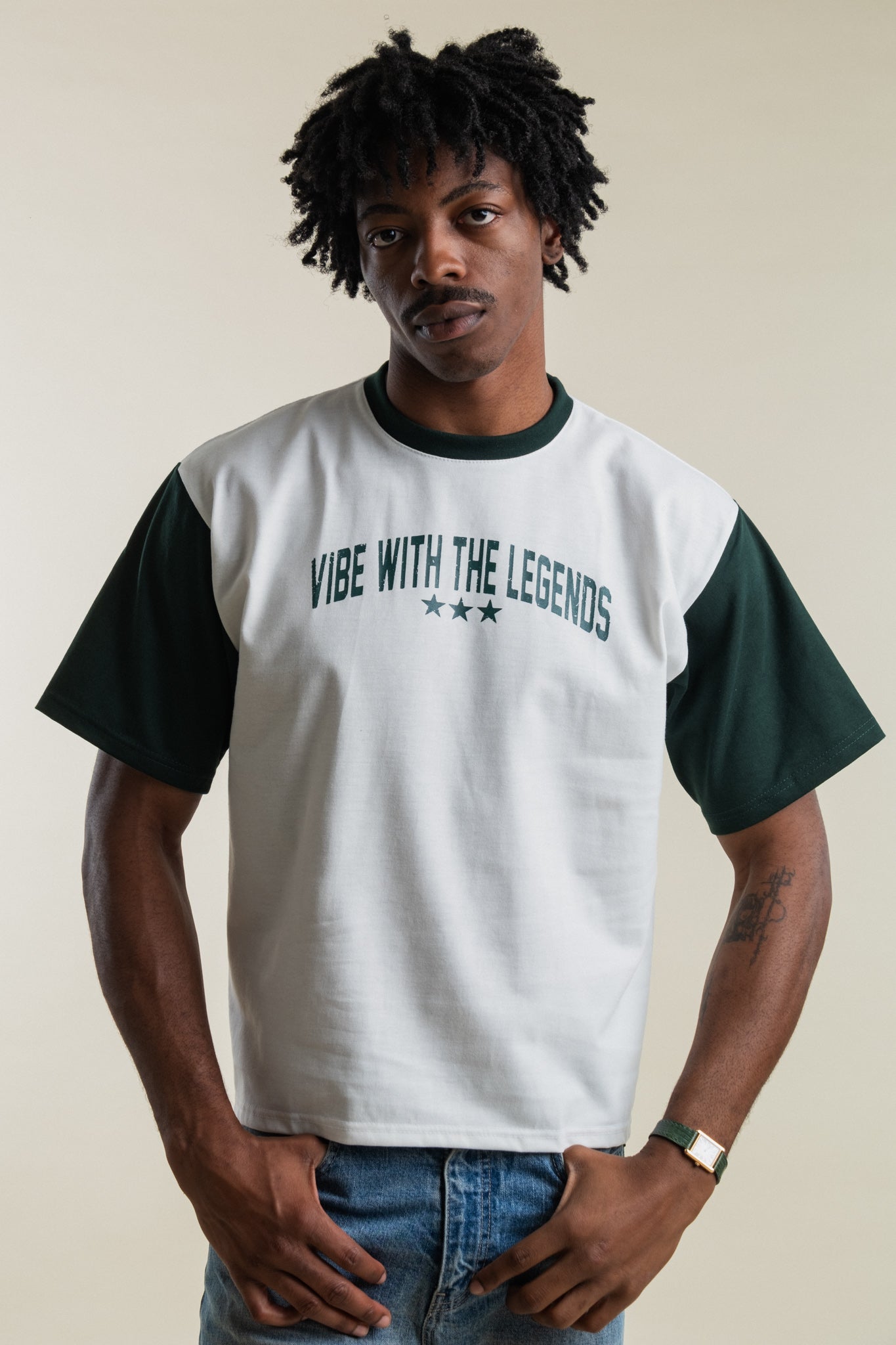 Ringer Tee - Forest Green