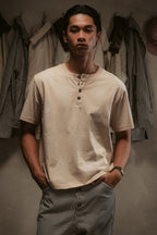 Sun Faded Henley - Vintage Cream