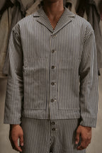 Pinstripe Jacket - Navy Blue