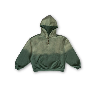 Sun Faded Hoodie Henley - Vintage Green
