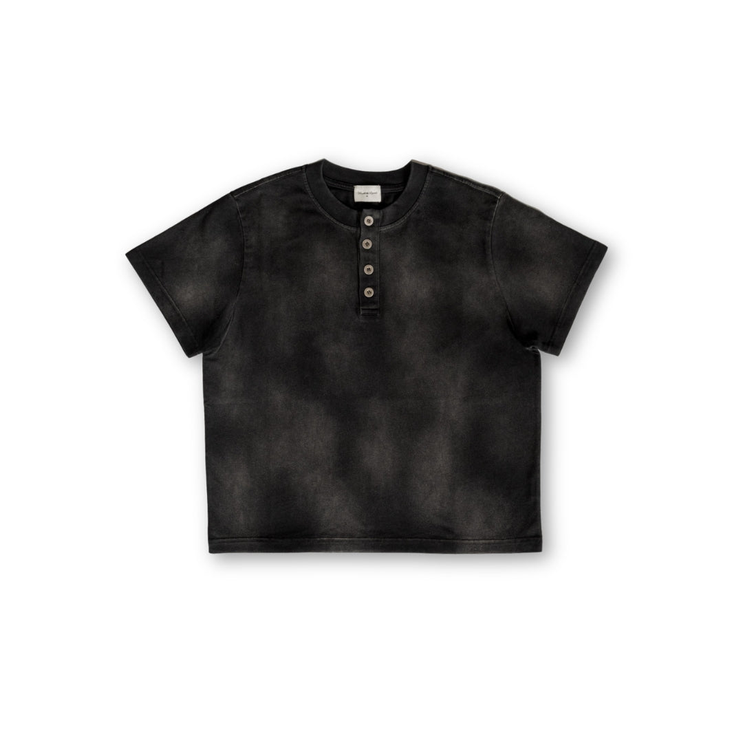 Sun Faded Henley - Vintage Black