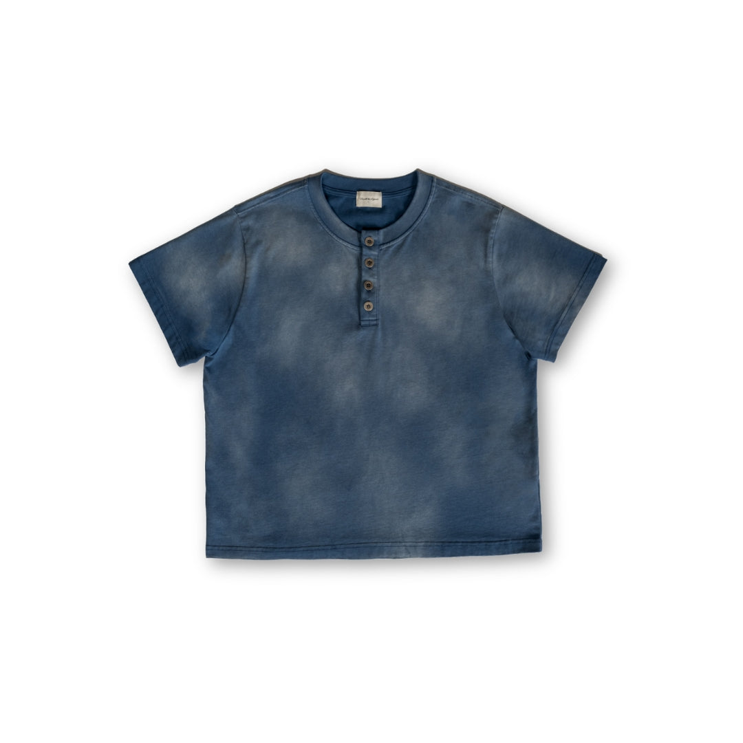 Sun Faded Henley - Vintage Blue