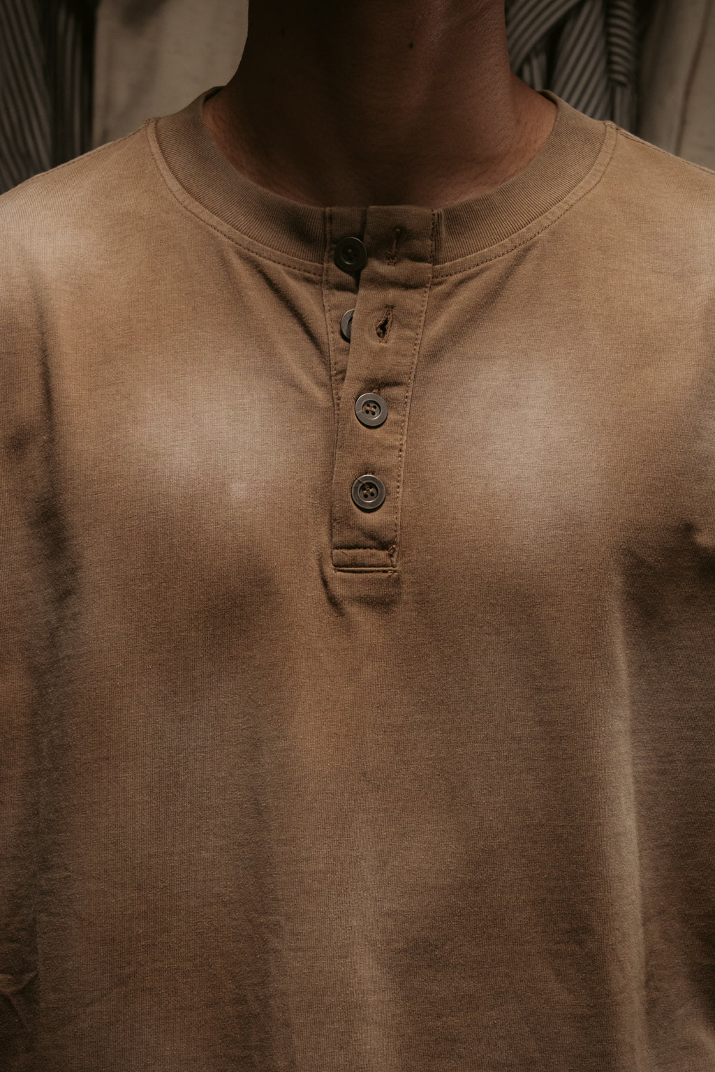 Sun Faded Henley - Vintage Brown