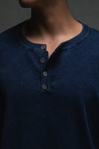 Knit Short-sleeve Henley - Washed Navy