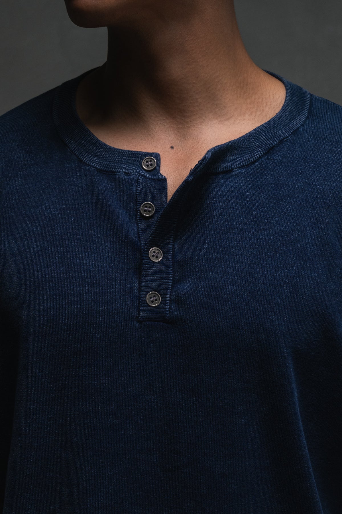 Knit Short-sleeve Henley - Washed Navy