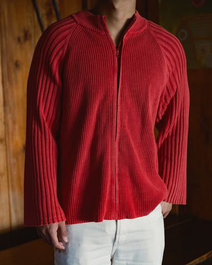 Full-Zip Knitwear - Washed Red