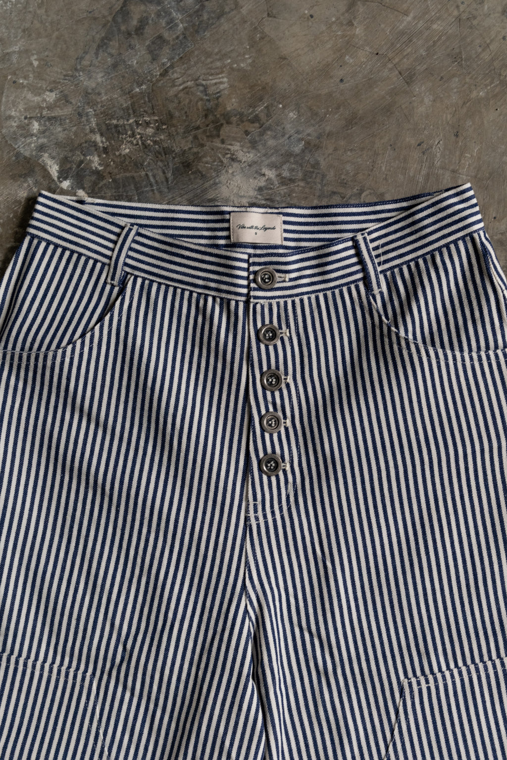 Pinstripe Pants - Navy Blue