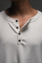 Knit Short-sleeve Henley - Off-White