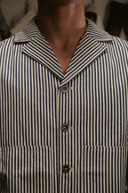 Pinstripe Jacket - Navy Blue
