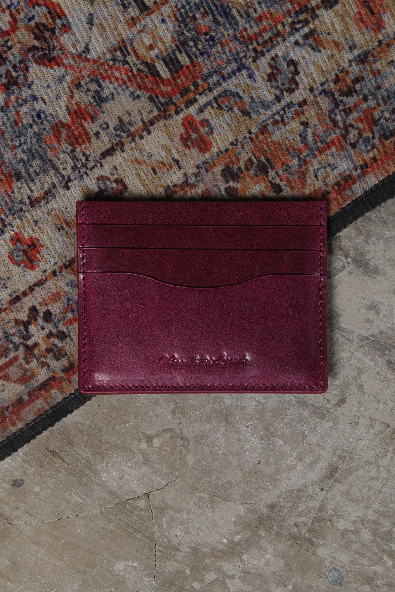 Vegetable Tan Card Holder - Berry