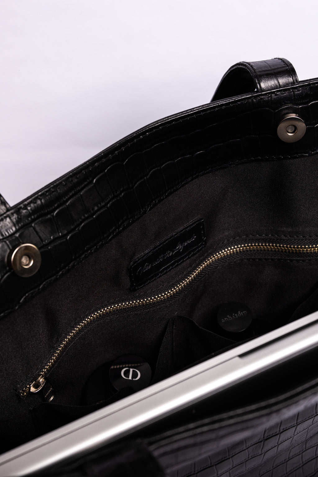 Crocodile Day Bag - Jet Black